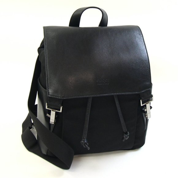 GUCCI Black Leather Backpack - Picture 1 of 9